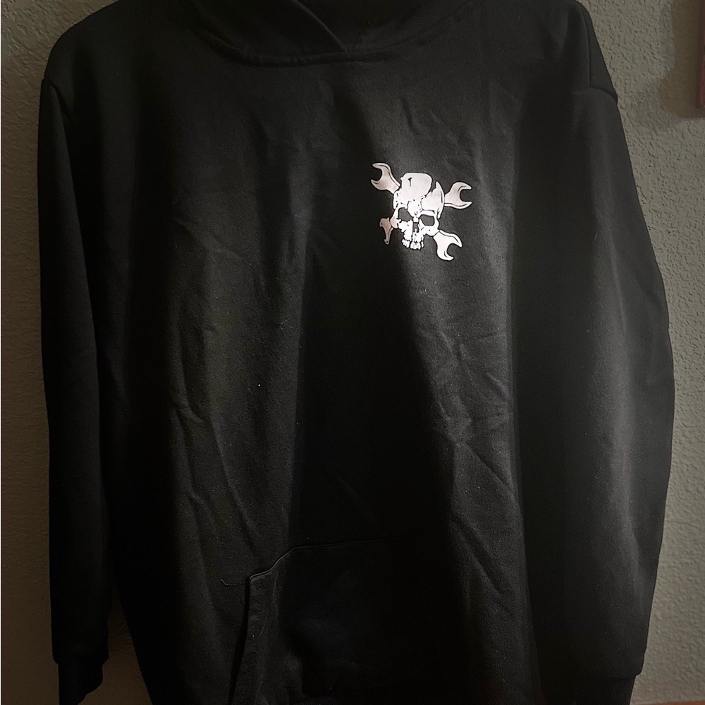 Chic yea  Black Hoodie with Skull Design
